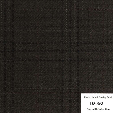 D506/3 Vercelli CXM - Vải Suit 95% Wool - Nâu Sọc